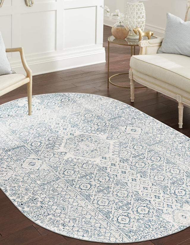 Gray 5' 3 x 8' Newport Oval Area Rug 100% Polypropylene Traditional Distressed Classic Contemporary Carpet for Home Decor for Sale at Rug Engine