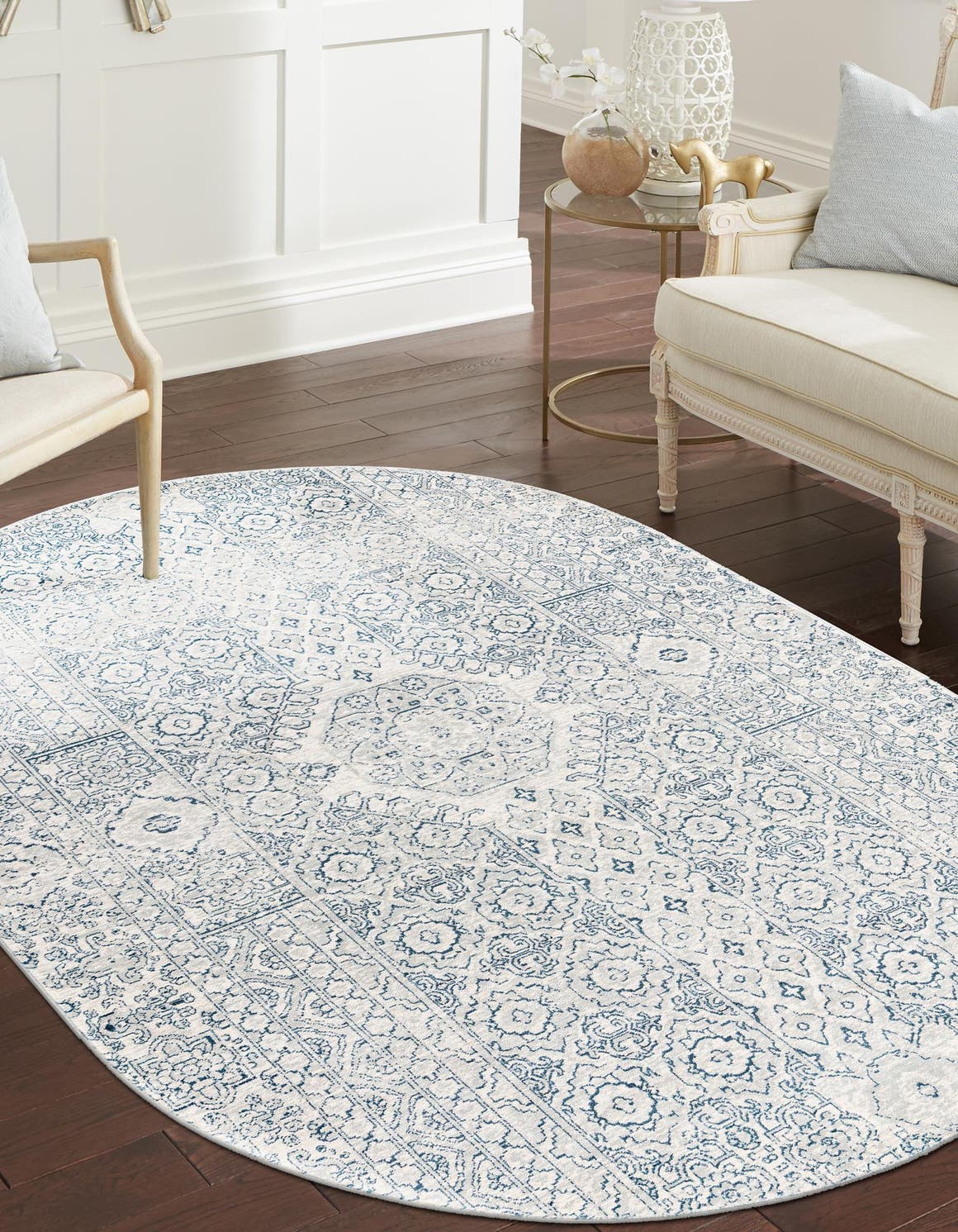 Gray 4' x 5' 11 Newport Oval Area Rug 100% Polypropylene Traditional Distressed Classic Contemporary Carpet for Home Decor for Sale at Rug Engine