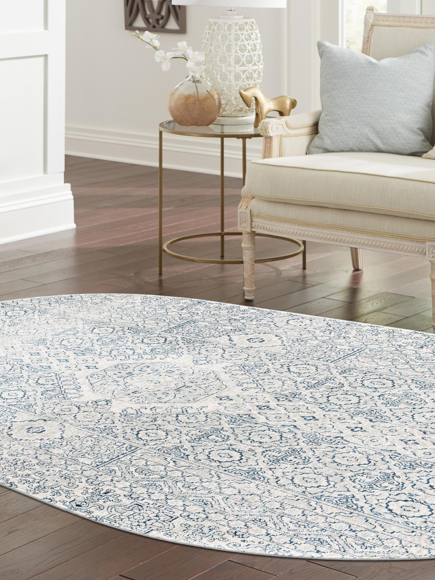 Gray 4' x 5' 11 Newport Oval Area Rug 100% Polypropylene Traditional Distressed Classic Contemporary Carpet for Home Decor for Sale at Rug Engine