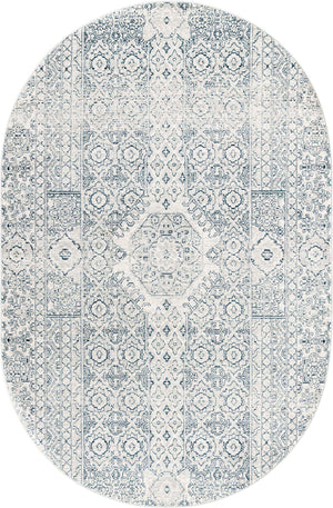 Gray 5' 3 x 8' Newport Oval Area Rug 100% Polypropylene Traditional Distressed Classic Contemporary Carpet for Home Decor for Sale at Rug Engine