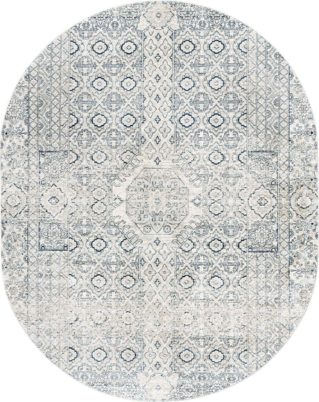 Gray 7' 10 x 10' 2 Newport Oval Area Rug 100% Polypropylene Traditional Distressed Classic Contemporary Carpet for Home Decor for Sale at Rug Engine