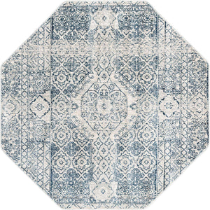 Gray 4' x 4' Newport Octagon Area Rug 100% Polypropylene Traditional Distressed Classic Contemporary Carpet for Home Decor for Sale at Rug Engine
