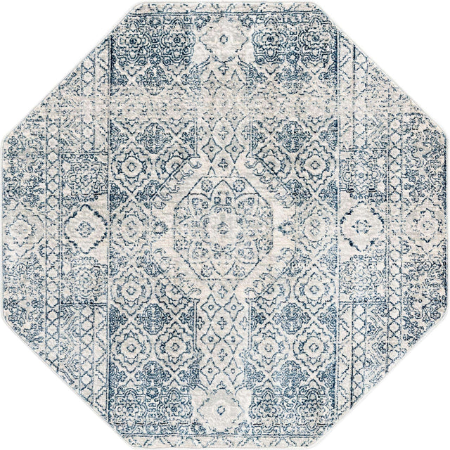 Gray 4' x 4' Newport Octagon Area Rug 100% Polypropylene Traditional Distressed Classic Contemporary Carpet for Home Decor for Sale at Rug Engine