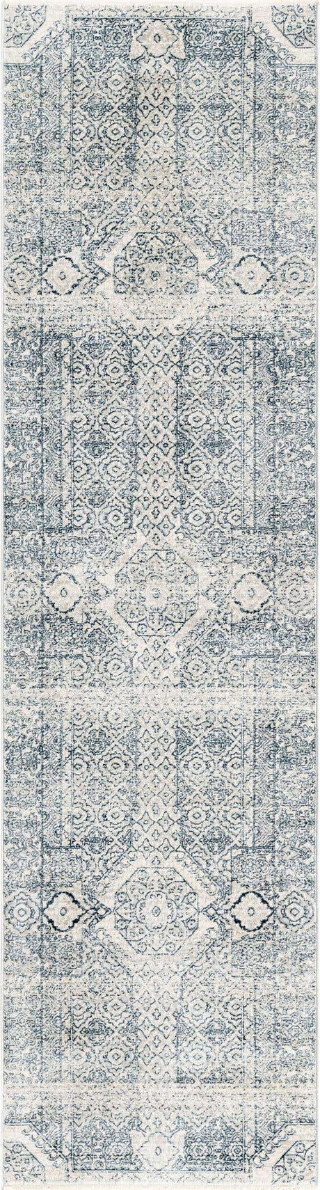 Gray 2' 7 x 10' 2 Newport Runner Area Rug 100% Polypropylene Traditional Distressed Classic Contemporary Carpet for Home Decor for Sale at Rug Engine
