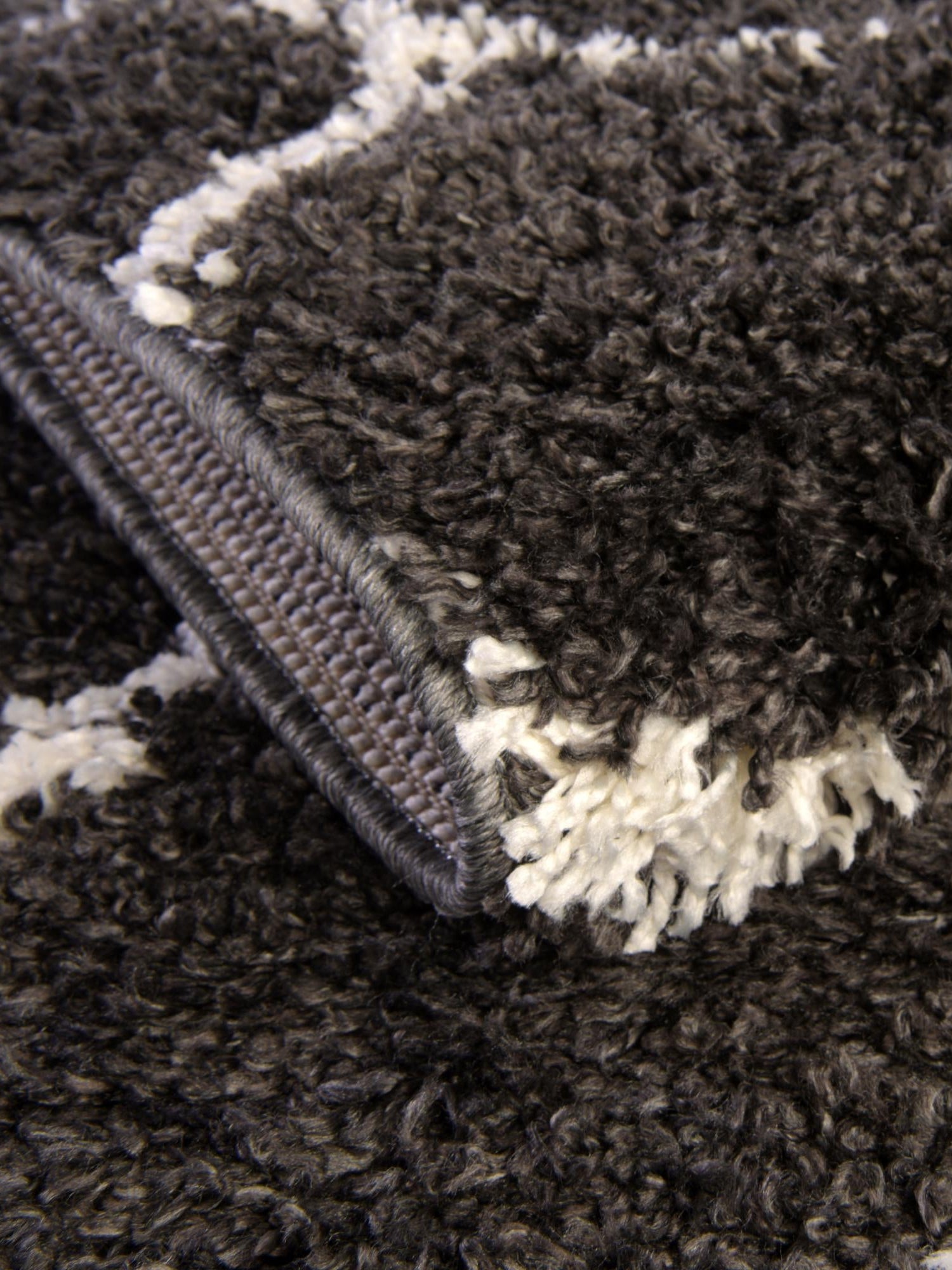 Black and White 7' 10 x 10' Hygge Shag Rectangle Area Rug Thick Soft Touch Fluffy & Plush Shaggy Pile 100% Polypropylene With Jute Backing Modern Carpet for Sale at Rug Engine