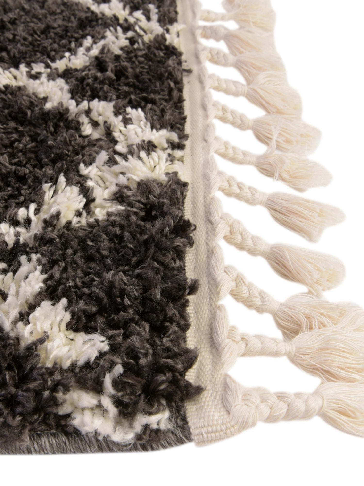 Black and White 7' 10 x 10' Hygge Shag Rectangle Area Rug Thick Soft Touch Fluffy & Plush Shaggy Pile 100% Polypropylene With Jute Backing Modern Carpet for Sale at Rug Engine