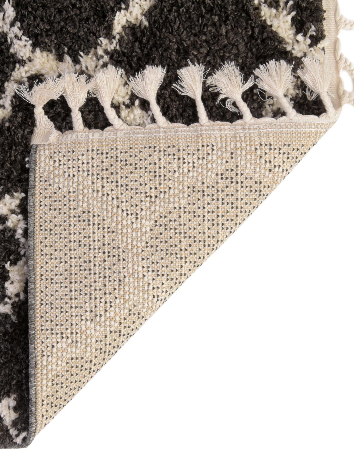 Black and White 7' 10 x 10' Hygge Shag Rectangle Area Rug Thick Soft Touch Fluffy & Plush Shaggy Pile 100% Polypropylene With Jute Backing Modern Carpet for Sale at Rug Engine