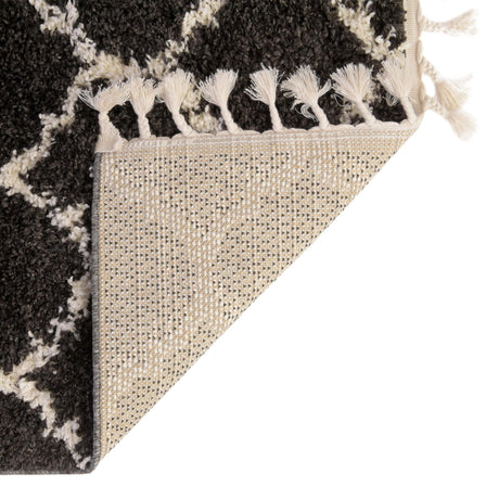 Black and White 7' 10 x 10' Hygge Shag Rectangle Area Rug Thick Soft Touch Fluffy & Plush Shaggy Pile 100% Polypropylene With Jute Backing Modern Carpet for Sale at Rug Engine