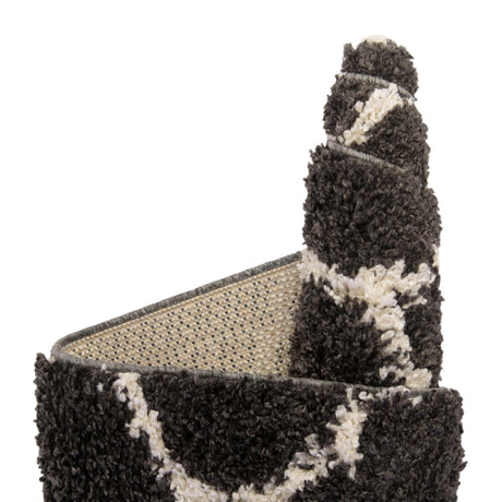 Black and White 4' x 6' Hygge Shag Rectangle Area Rug Thick Soft Touch Fluffy & Plush Shaggy Pile 100% Polypropylene With Jute Backing Modern Carpet for Sale at Rug Engine