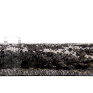 Black and White 2' 2 x 6' Hygge Shag Runner Area Rug Thick Soft Touch Fluffy & Plush Shaggy Pile 100% Polypropylene With Jute Backing Modern Carpet for Sale at Rug Engine