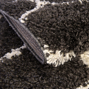 Black and White 2' 2 x 6' Hygge Shag Runner Area Rug Thick Soft Touch Fluffy & Plush Shaggy Pile 100% Polypropylene With Jute Backing Modern Carpet for Sale at Rug Engine