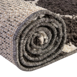 Black and White 2' 2 x 6' Hygge Shag Runner Area Rug Thick Soft Touch Fluffy & Plush Shaggy Pile 100% Polypropylene With Jute Backing Modern Carpet for Sale at Rug Engine