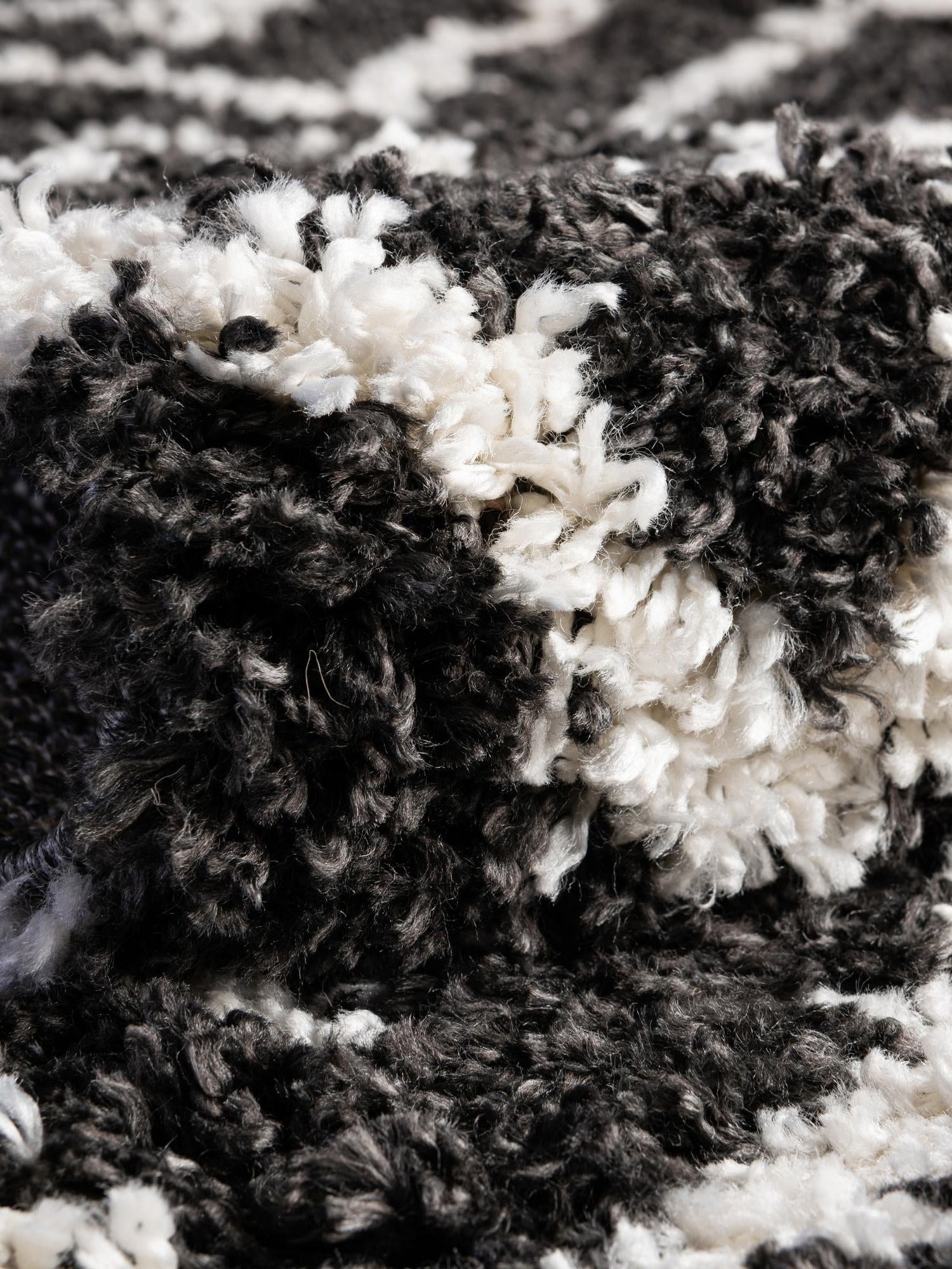 Black and White 7' 10 x 10' Hygge Shag Rectangle Area Rug Thick Soft Touch Fluffy & Plush Shaggy Pile 100% Polypropylene With Jute Backing Modern Carpet for Sale at Rug Engine