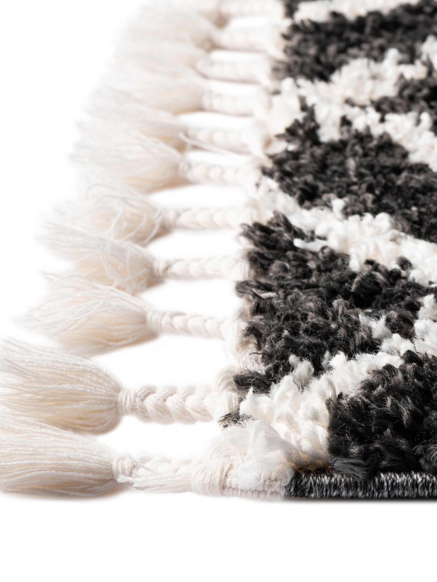 Black and White 7' 10 x 10' Hygge Shag Rectangle Area Rug Thick Soft Touch Fluffy & Plush Shaggy Pile 100% Polypropylene With Jute Backing Modern Carpet for Sale at Rug Engine