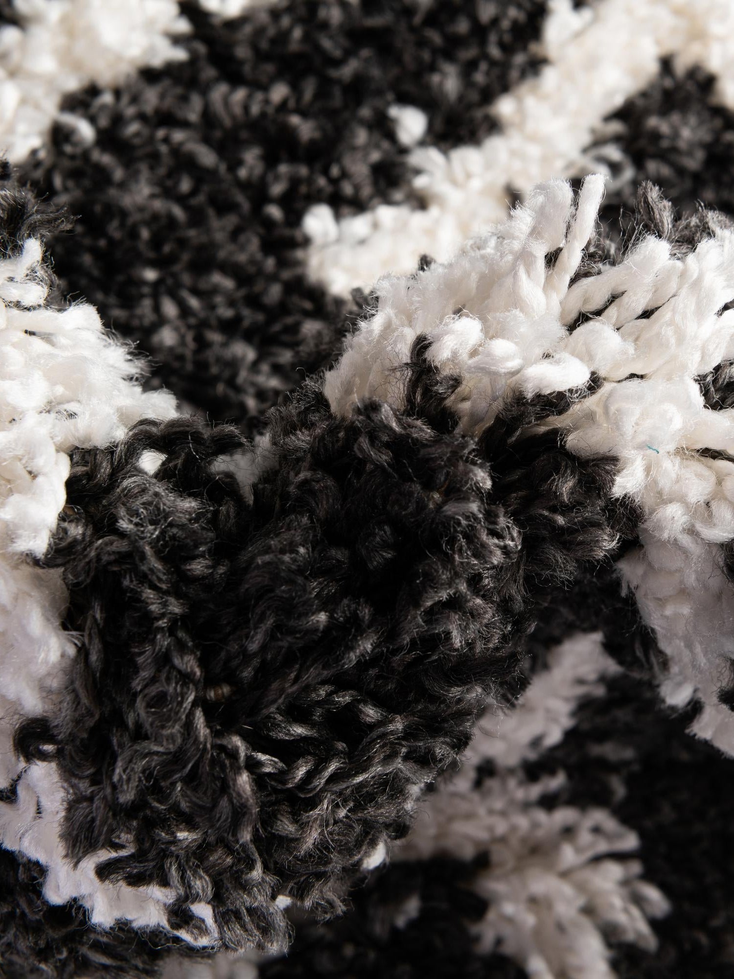 Black and White 7' 10 x 10' Hygge Shag Rectangle Area Rug Thick Soft Touch Fluffy & Plush Shaggy Pile 100% Polypropylene With Jute Backing Modern Carpet for Sale at Rug Engine