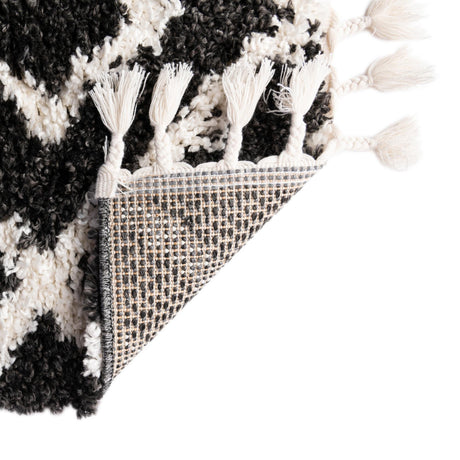 Black and White 7' 10 x 10' Hygge Shag Rectangle Area Rug Thick Soft Touch Fluffy & Plush Shaggy Pile 100% Polypropylene With Jute Backing Modern Carpet for Sale at Rug Engine
