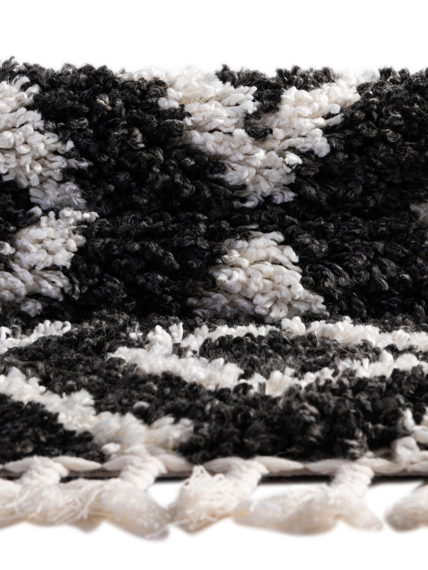 Black and White 2' 2 x 3' Hygge Shag Rectangle Area Rug Thick Soft Touch Fluffy & Plush Shaggy Pile 100% Polypropylene With Jute Backing Modern Carpet for Sale at Rug Engine