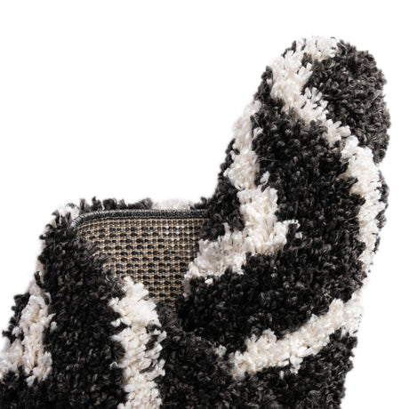 Black and White 7' 10 x 7' 10 Hygge Shag Square Area Rug Thick Soft Touch Fluffy & Plush Shaggy Pile 100% Polypropylene With Jute Backing Modern Carpet for Sale at Rug Engine