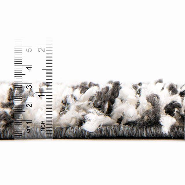 Black and White 9' x 12' Hygge Shag Rectangle Rug