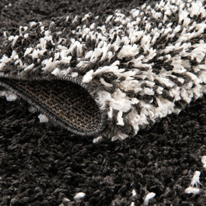 Black and White 9' x 12' Hygge Shag Rectangle Rug