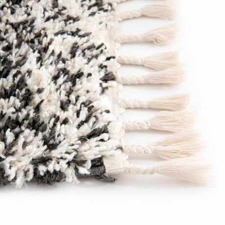 Black and White 7' 10 x 10' Hygge Shag Rectangle Area Rug Thick Soft Touch Fluffy & Plush Shaggy Pile 100% Polypropylene With Jute Backing Modern Carpet for Sale at Rug Engine