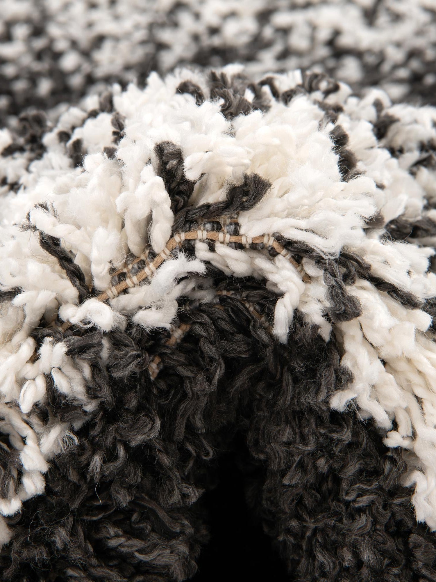 Black and White 7' 10 x 10' Hygge Shag Rectangle Area Rug Thick Soft Touch Fluffy & Plush Shaggy Pile 100% Polypropylene With Jute Backing Modern Carpet for Sale at Rug Engine