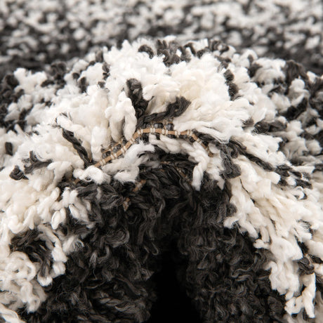 Black and White 7' 10 x 10' Hygge Shag Rectangle Area Rug Thick Soft Touch Fluffy & Plush Shaggy Pile 100% Polypropylene With Jute Backing Modern Carpet for Sale at Rug Engine