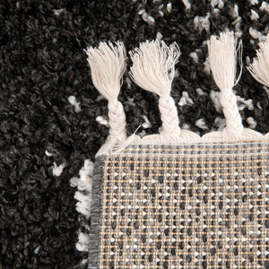 Black and White 9' x 12' Hygge Shag Rectangle Rug
