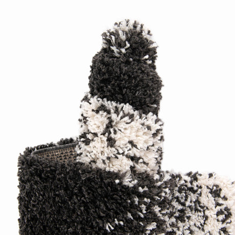 Black and White 7' 10 x 10' Hygge Shag Rectangle Area Rug Thick Soft Touch Fluffy & Plush Shaggy Pile 100% Polypropylene With Jute Backing Modern Carpet for Sale at Rug Engine