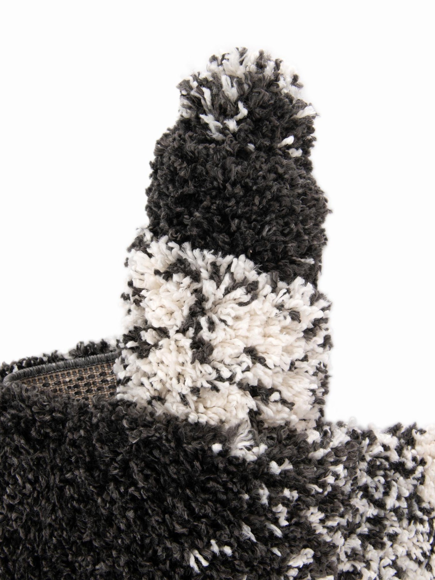 Black and White 5' 3 x 8' Hygge Shag Rectangle Area Rug Thick Soft Touch Fluffy & Plush Shaggy Pile 100% Polypropylene With Jute Backing Modern Carpet for Sale at Rug Engine