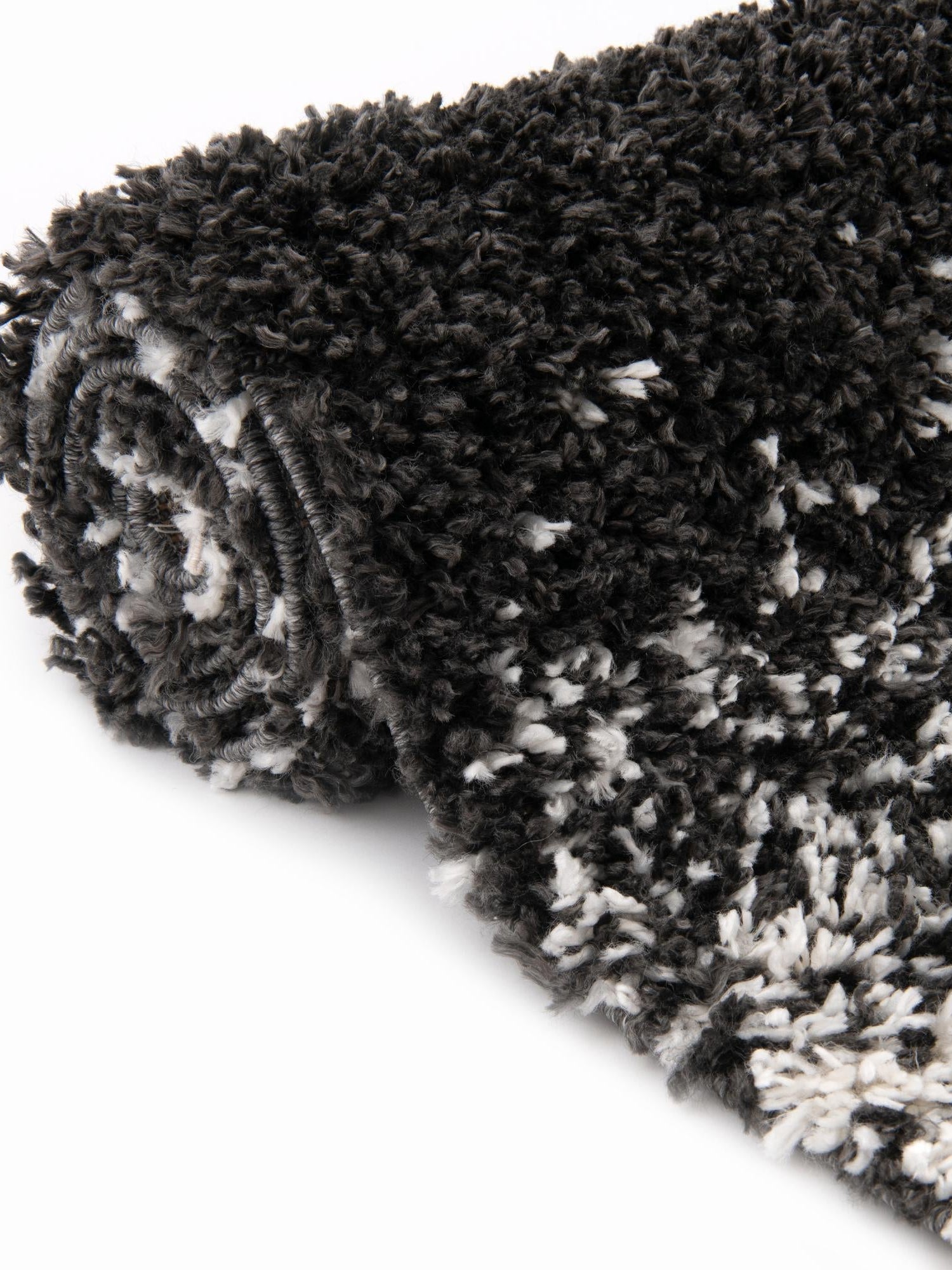 Black and White 5' 3 x 8' Hygge Shag Rectangle Area Rug Thick Soft Touch Fluffy & Plush Shaggy Pile 100% Polypropylene With Jute Backing Modern Carpet for Sale at Rug Engine