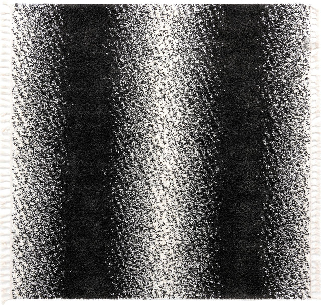 Black and White 7' 10 x 7' 10 Hygge Shag Square Area Rug Thick Soft Touch Fluffy & Plush Shaggy Pile 100% Polypropylene With Jute Backing Modern Carpet for Sale at Rug Engine