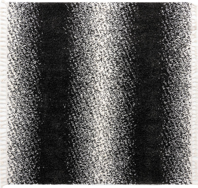 Black and White 7' 10 x 7' 10 Hygge Shag Square Area Rug Thick Soft Touch Fluffy & Plush Shaggy Pile 100% Polypropylene With Jute Backing Modern Carpet for Sale at Rug Engine