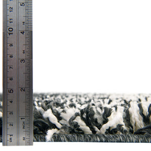 Black and White 7' 10 x 7' 10 Hygge Shag Square Area Rug Thick Soft Touch Fluffy & Plush Shaggy Pile 100% Polypropylene With Jute Backing Modern Carpet for Sale at Rug Engine