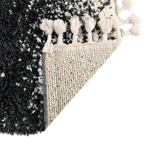 Black and White 7' 10 x 7' 10 Hygge Shag Square Area Rug Thick Soft Touch Fluffy & Plush Shaggy Pile 100% Polypropylene With Jute Backing Modern Carpet for Sale at Rug Engine