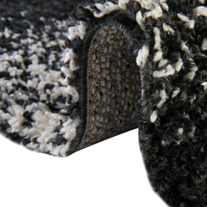 Black and White 7' 10 x 7' 10 Hygge Shag Square Area Rug Thick Soft Touch Fluffy & Plush Shaggy Pile 100% Polypropylene With Jute Backing Modern Carpet for Sale at Rug Engine