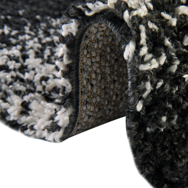 Black and White 7' 10 x 7' 10 Hygge Shag Square Area Rug Thick Soft Touch Fluffy & Plush Shaggy Pile 100% Polypropylene With Jute Backing Modern Carpet for Sale at Rug Engine