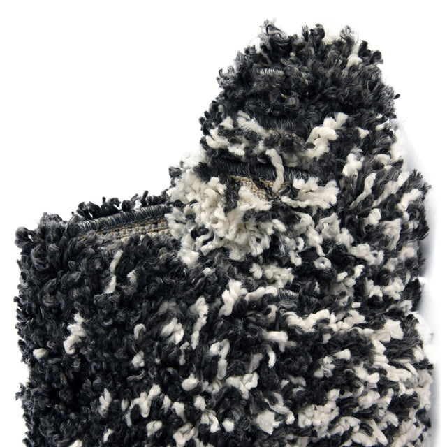 Black and White 7' 10 x 7' 10 Hygge Shag Square Area Rug Thick Soft Touch Fluffy & Plush Shaggy Pile 100% Polypropylene With Jute Backing Modern Carpet for Sale at Rug Engine
