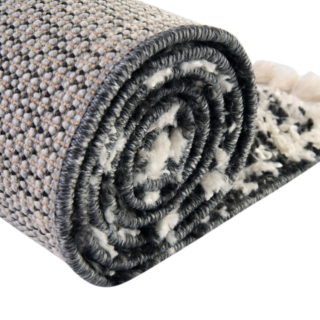 Black and White 7' 10 x 7' 10 Hygge Shag Square Area Rug Thick Soft Touch Fluffy & Plush Shaggy Pile 100% Polypropylene With Jute Backing Modern Carpet for Sale at Rug Engine
