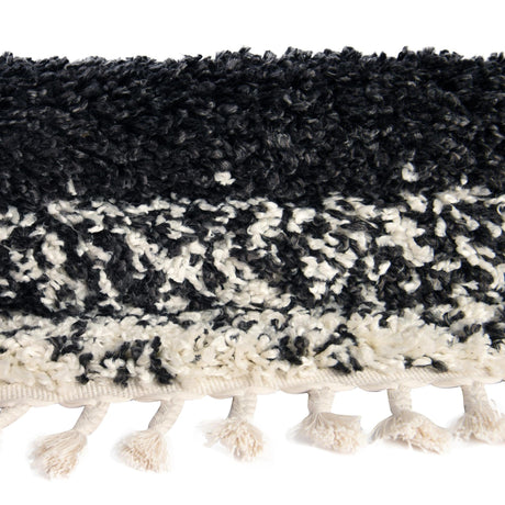 Black and White 7' 10 x 7' 10 Hygge Shag Square Area Rug Thick Soft Touch Fluffy & Plush Shaggy Pile 100% Polypropylene With Jute Backing Modern Carpet for Sale at Rug Engine