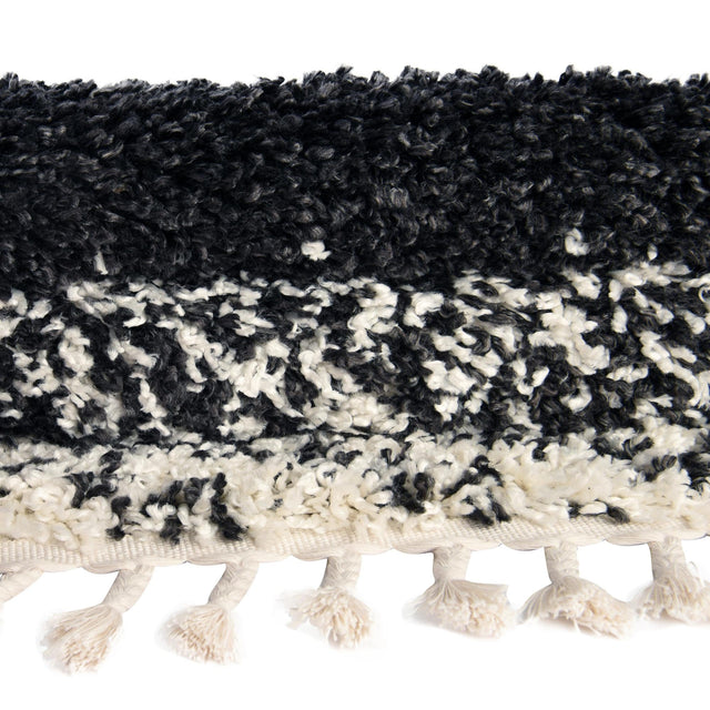 Black and White 7' 10 x 7' 10 Hygge Shag Square Area Rug Thick Soft Touch Fluffy & Plush Shaggy Pile 100% Polypropylene With Jute Backing Modern Carpet for Sale at Rug Engine