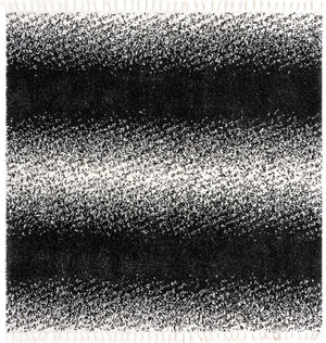 Black and White 7' 10 x 7' 10 Hygge Shag Square Area Rug Thick Soft Touch Fluffy & Plush Shaggy Pile 100% Polypropylene With Jute Backing Modern Carpet for Sale at Rug Engine