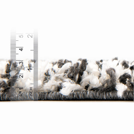 Black and White 3' 3 x 3' 3 Hygge Shag Round Area Rug Thick Soft Touch Fluffy & Plush Shaggy Pile 100% Polypropylene With Jute Backing Modern Carpet for Sale at Rug Engine