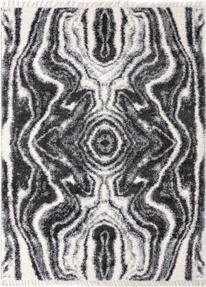 Black and White 9' x 12' Hygge Shag Rectangle Area Rug Thick Soft Touch Fluffy & Plush Shaggy Pile 100% Polypropylene With Jute Backing Modern Carpet for Sale at Rug Engine