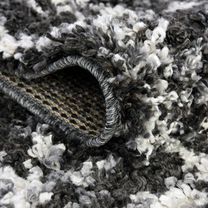 Black and White 5' 3 x 8' Hygge Shag Rectangle Area Rug Thick Soft Touch Fluffy & Plush Shaggy Pile 100% Polypropylene With Jute Backing Modern Carpet for Sale at Rug Engine
