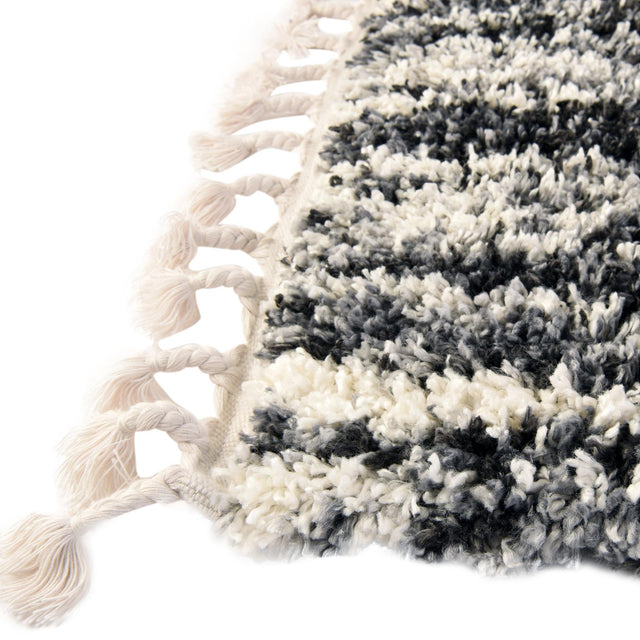 Black and White 5' 3 x 8' Hygge Shag Rectangle Area Rug Thick Soft Touch Fluffy & Plush Shaggy Pile 100% Polypropylene With Jute Backing Modern Carpet for Sale at Rug Engine
