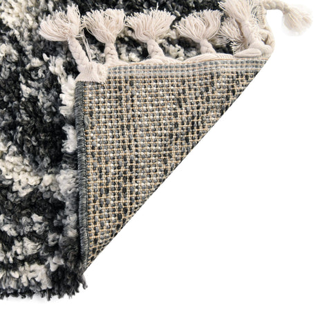 Black and White 5' 3 x 8' Hygge Shag Rectangle Area Rug Thick Soft Touch Fluffy & Plush Shaggy Pile 100% Polypropylene With Jute Backing Modern Carpet for Sale at Rug Engine