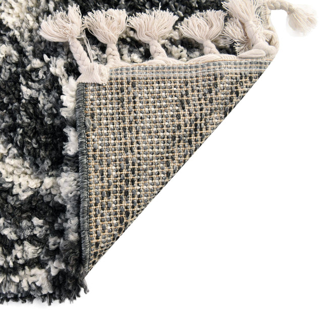 Black and White 5' 3 x 8' Hygge Shag Rectangle Area Rug Thick Soft Touch Fluffy & Plush Shaggy Pile 100% Polypropylene With Jute Backing Modern Carpet for Sale at Rug Engine