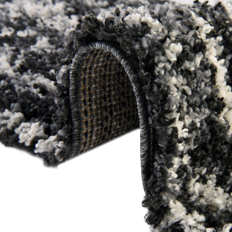 Black and White 5' 3 x 8' Hygge Shag Rectangle Area Rug Thick Soft Touch Fluffy & Plush Shaggy Pile 100% Polypropylene With Jute Backing Modern Carpet for Sale at Rug Engine