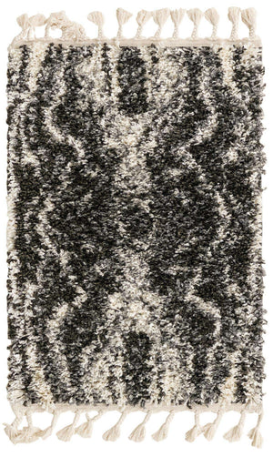 Black and White 2' 2 x 3' Hygge Shag Rectangle Area Rug Thick Soft Touch Fluffy & Plush Shaggy Pile 100% Polypropylene With Jute Backing Modern Carpet for Sale at Rug Engine